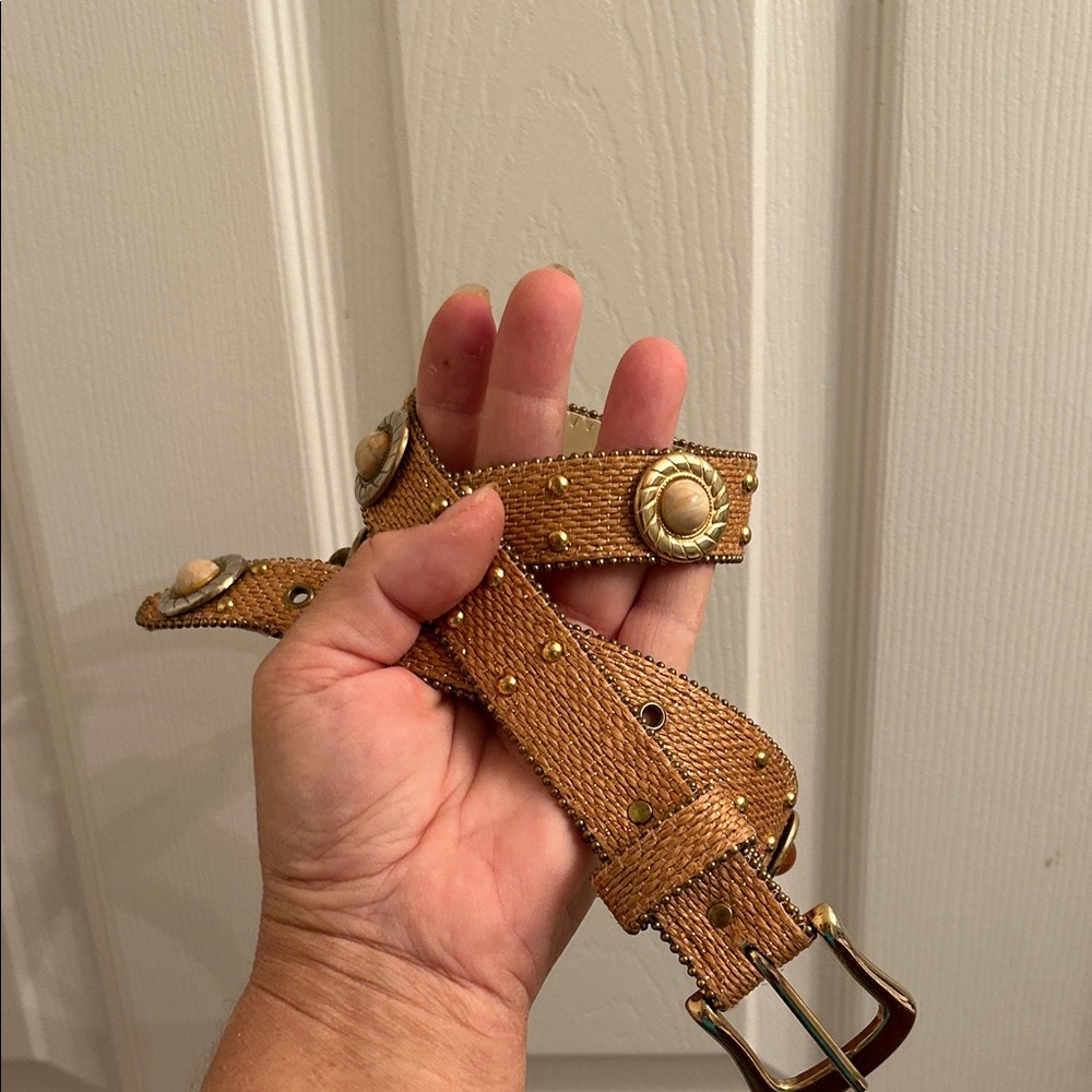 Brown Leather Strap with Studs